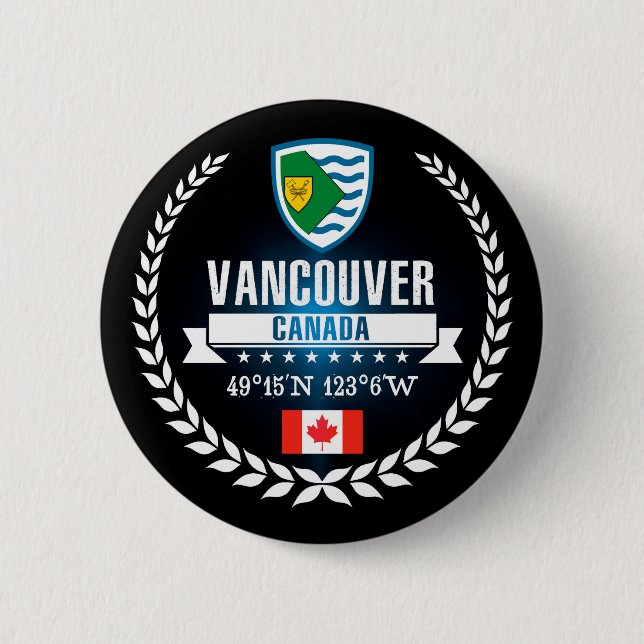 Vancouver 6 Cm Round Badge (Front)