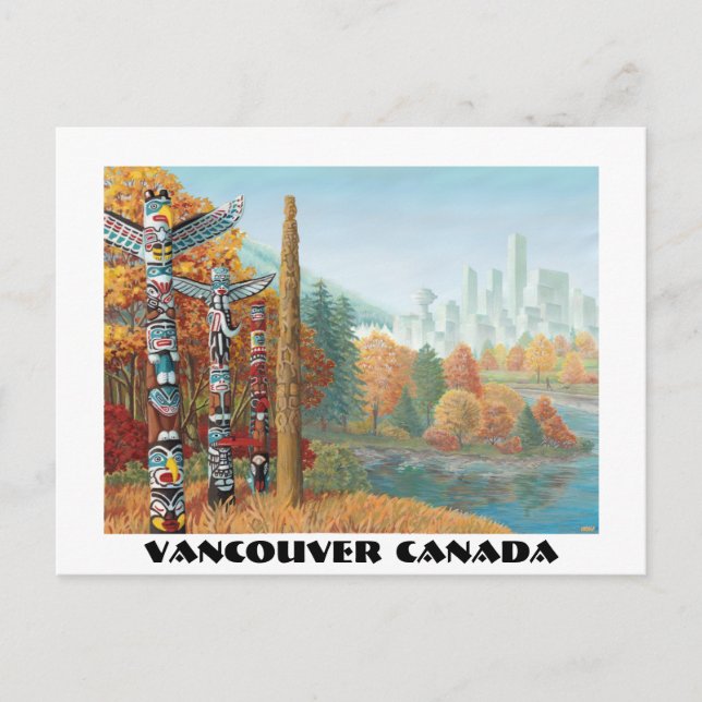 Vancouver Art Postcard Vancouver Totem Pole Cards (Front)