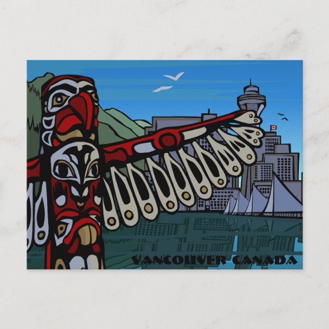 Vancouver Art Postcard Vancouver Totem Pole Cards (Front)