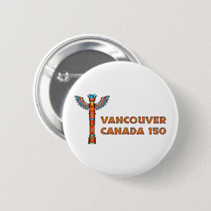 Vancouver (BC) Canada - Totem Pole 6 Cm Round Badge