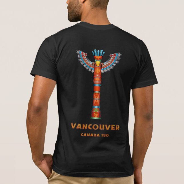 Vancouver (BC) Canada - Totem Pole T-Shirt (Back)