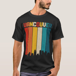 Vancouver BC Skyline Vintage Retro Canada Canadian T-Shirt