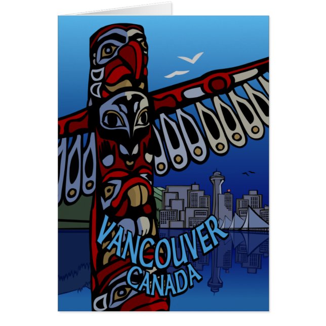 Vancouver BC Souvenir Cards Totem Pole Art Cards (Front)