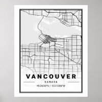 Vancouver British Columbia Canada Travel City Map