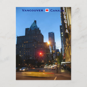 Vancouver by Night Canada Postcard