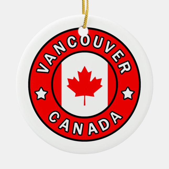 Vancouver Canada Ceramic Tree Decoration (Front)