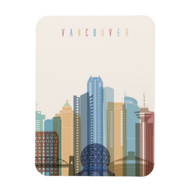 Vancouver, Canada | City Skyline Magnet (Vertical)