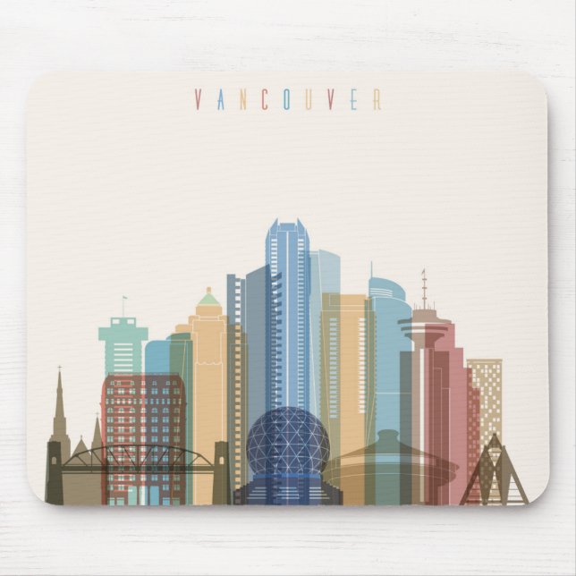 Vancouver, Canada | City Skyline Mouse Pad (Front)