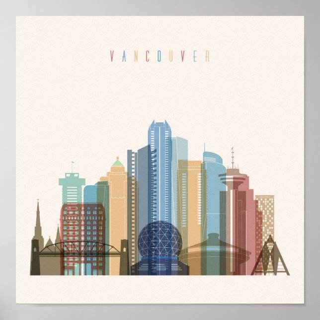 Vancouver, Canada | City Skyline Poster (Front)