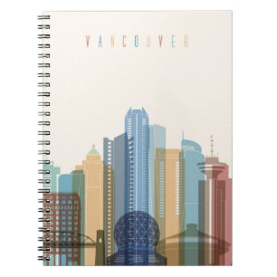 Vancouver, Canada City Skyline Spiral Notebook