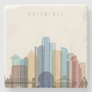 Vancouver, Canada   City Skyline Stone Coaster
