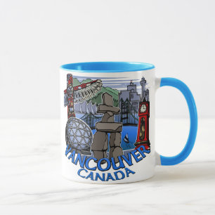 Vancouver Canada Coffee Cups Mugs inukshuk Glasses