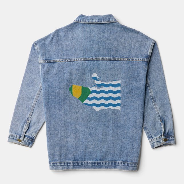 Vancouver Canada Flag and Map Denim Jacket (Back)
