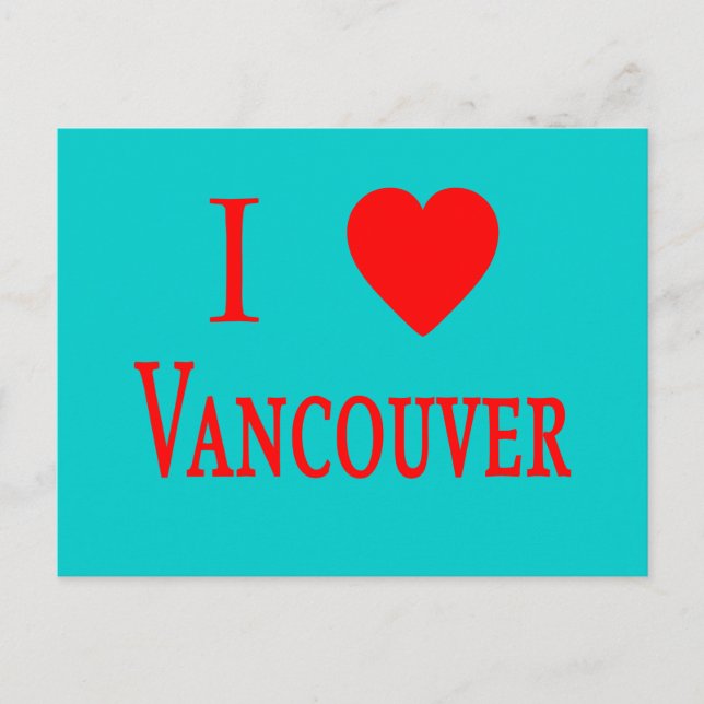 Vancouver Canada I Love Vancouver Postcard (Front)