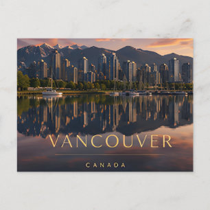 Vancouver Canada Mountain Water Reflection Postcard