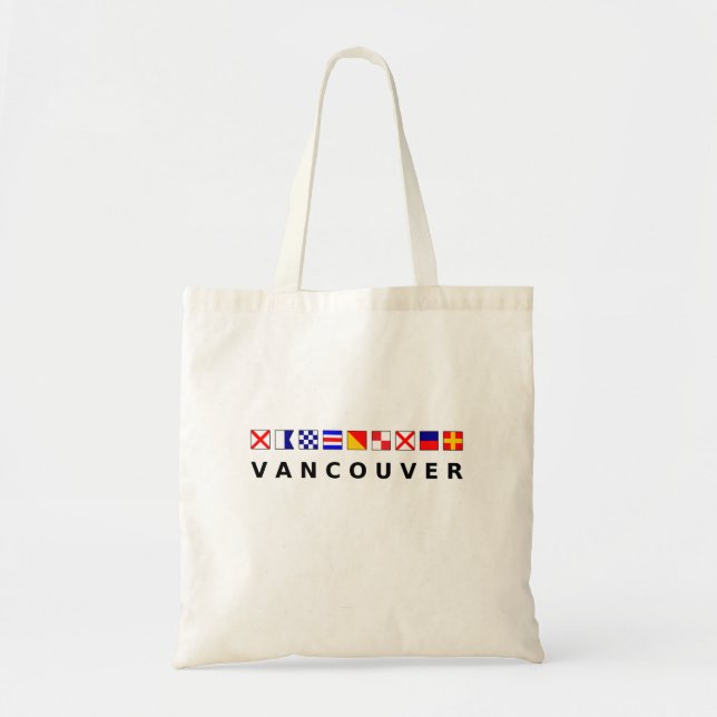 Vancouver Canada Nautical Sailing Flags Colour Tote Bag (Front)