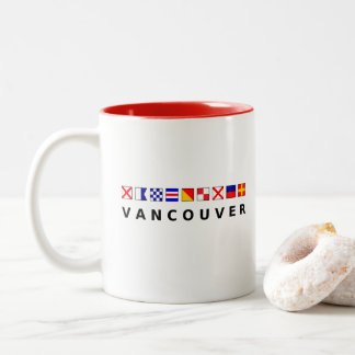 Vancouver Canada Nautical Sailing Flags Colour Two-Tone Coffee Mug