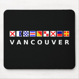 Vancouver Canada Nautical Sailing Flags Dark Colou Mouse Pad