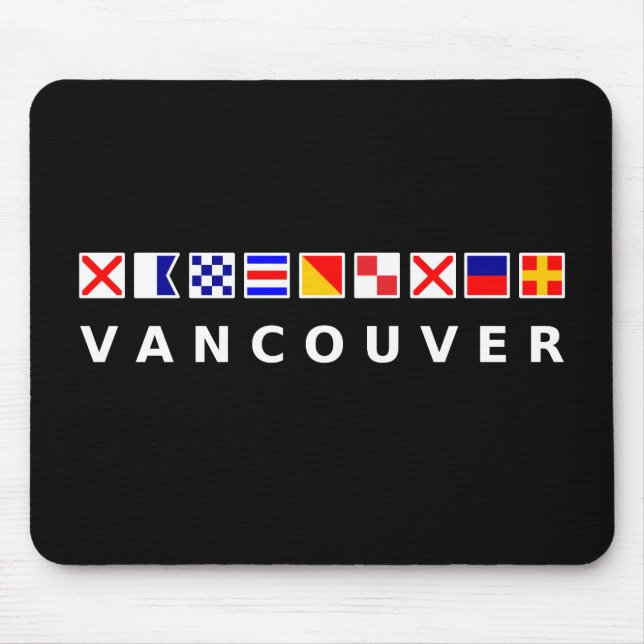 Vancouver Canada Nautical Sailing Flags Dark Colou Mouse Pad (Front)