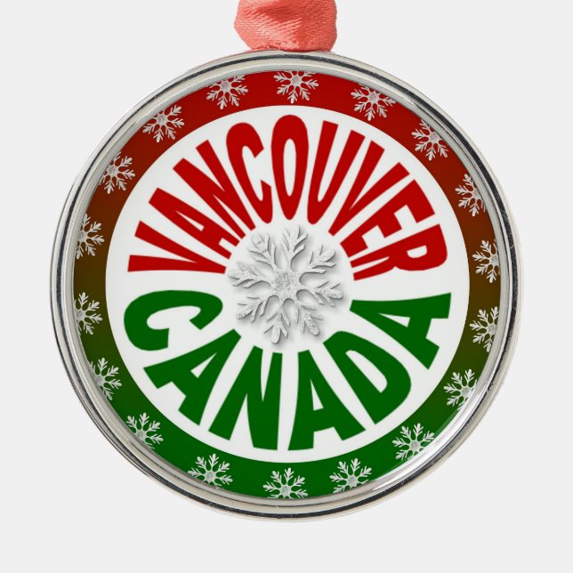 Vancouver Canada red green ornament (Front)