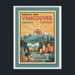 Vancouver Canada Retro Travel Postcard – 1930s<br><div class="desc">Vancouver Canada Retro Travel Postcard – 1930s Style Colorful Graphic Design Greeting, Vintage Inspired Travel Souvenir Art, Vibrant POD Description: Send a splash of vintage wanderlust with this Vancouver, Canada retro-inspired greeting postcard! Designed in a bold 1930s travel poster style, this artistic rendering captures the charm and adventure of classic...</div>