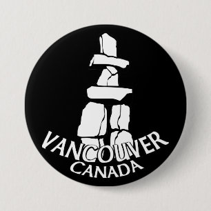 Vancouver Canada Souvenir Buttons Landmark Art