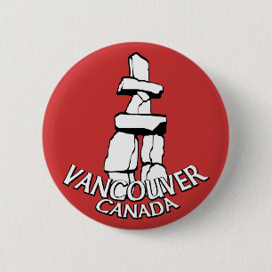 Vancouver Canada Souvenir Buttons Landmark Art