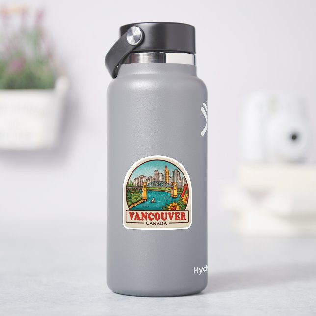 Vancouver Canada Travel Art Vintage (HydroFlask)