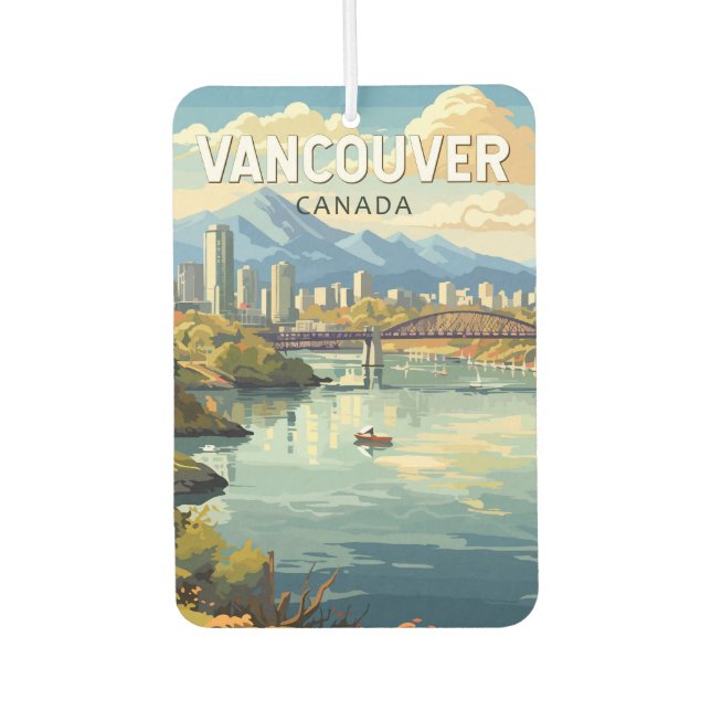 Vancouver Canada Travel Art Vintage Car Air Freshener (Front)