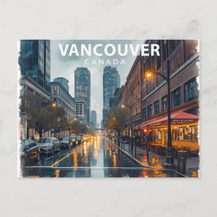 Vancouver Canada Travel Art Vintage Postcard