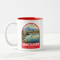 Vancouver Canada Travel Art Vintage