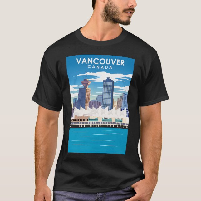 Vancouver Canada Vintage Minimal Travel Poster  T-Shirt (Front)