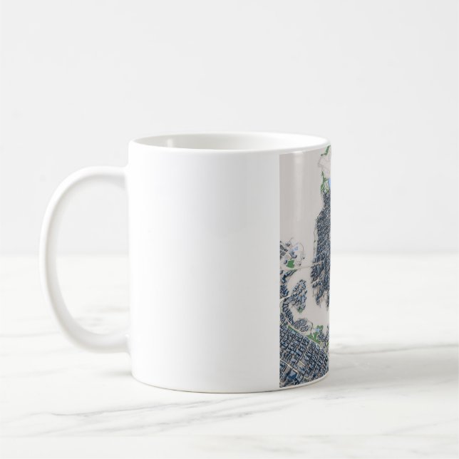Vancouver City Canada Map Coffee Mug (Left)