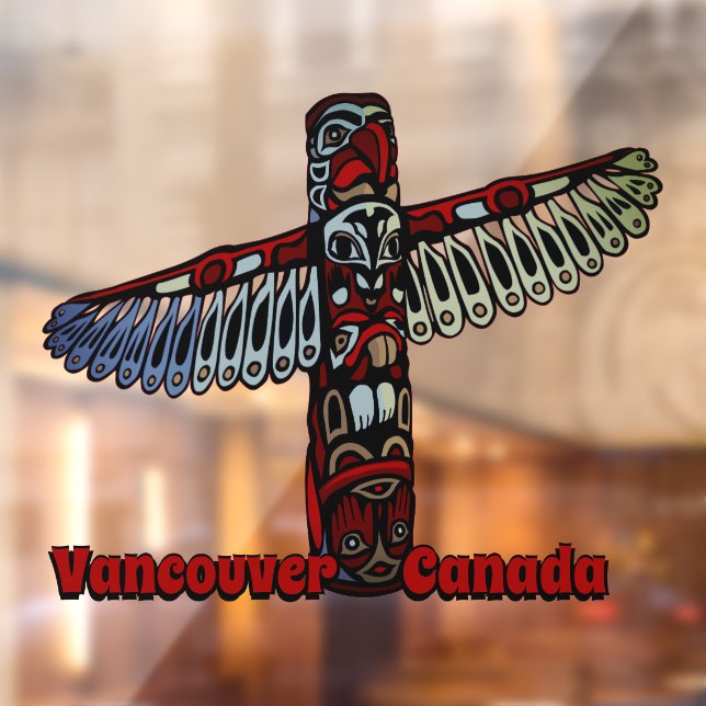 Vancouver Decal Vancouver Totem Pole Window Cling (Sheet 2)