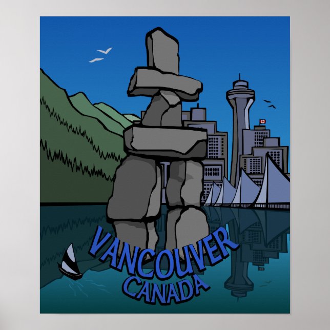 Vancouver First Nation Poster Inukshuk Home Decor (Front)