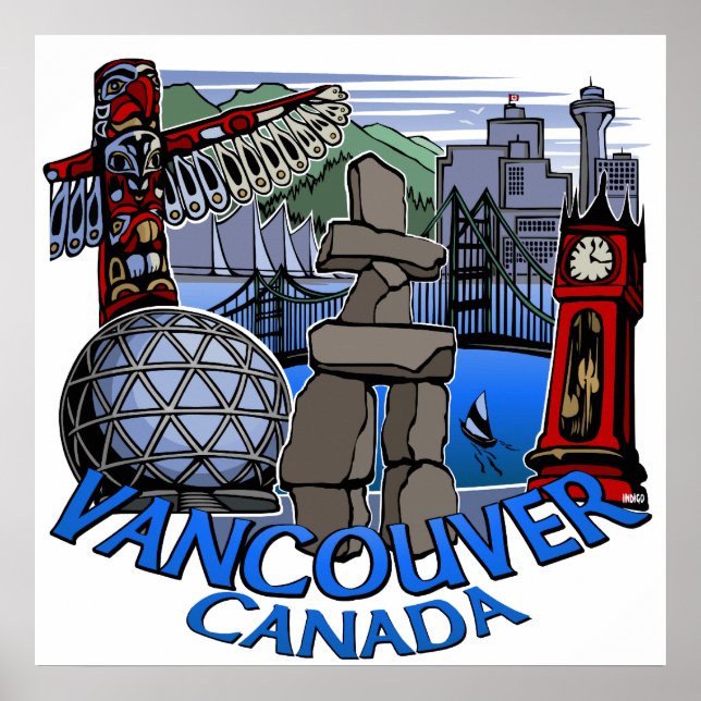 Vancouver First Nations Poster Totem Home Decor (Front)