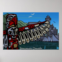 Vancouver First Nations Poster Totem Home Decor