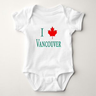 Vancouver I LOVE VANCOUVER with Maple Leaf Baby Bodysuit