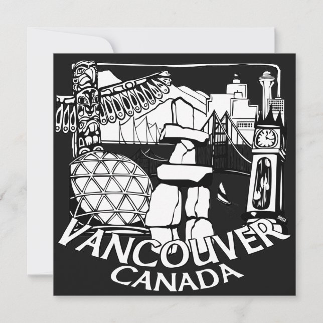Vancouver Invitations Personalised Vancouver RSVP (Front)