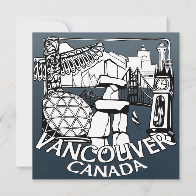 Vancouver Invitations Personalised Vancouver RSVP (Front)