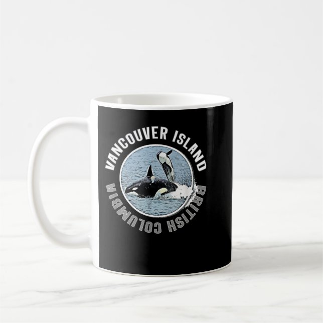 Vancouver Island BC Canada Orca Whales Adventure K Coffee Mug (Left)