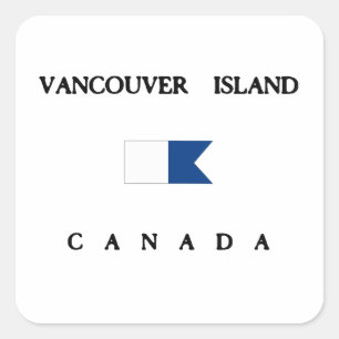 Vancouver Island Canada Alpha Dive Flag Square Sticker