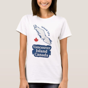 Vancouver Island Canada Cute Map Island Life T-Shirt