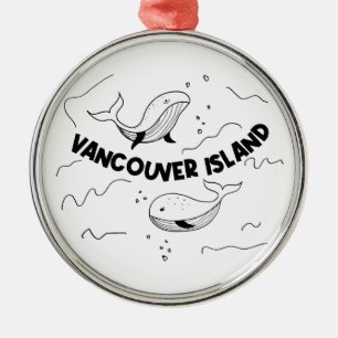Vancouver Island Canada Whales Metal Tree Decoration