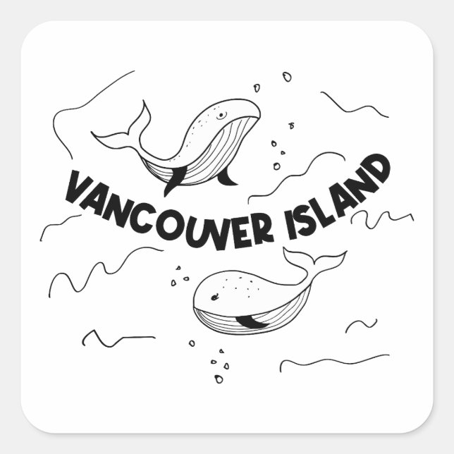 Vancouver Island Canada Whales Square Sticker (Front)