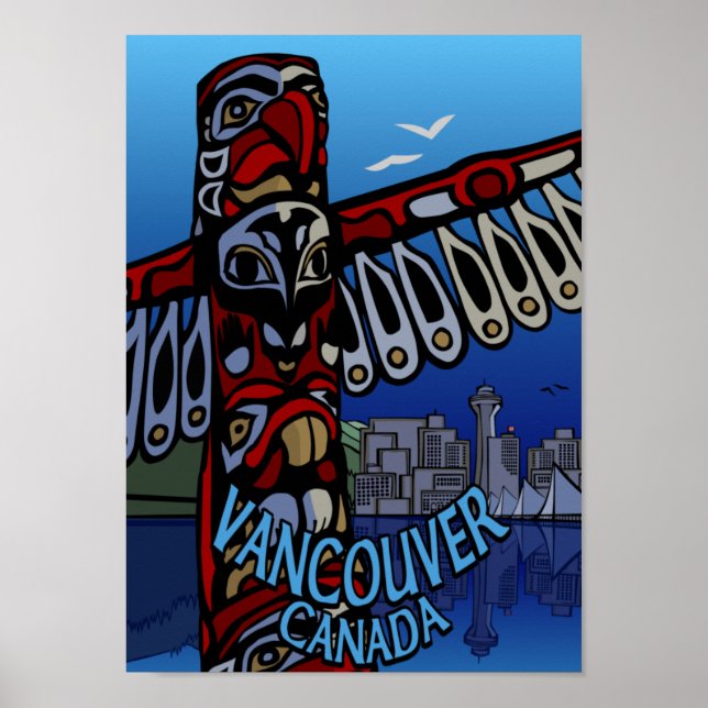 Vancouver Poster Vancouver Totem Pole Souvenir (Front)