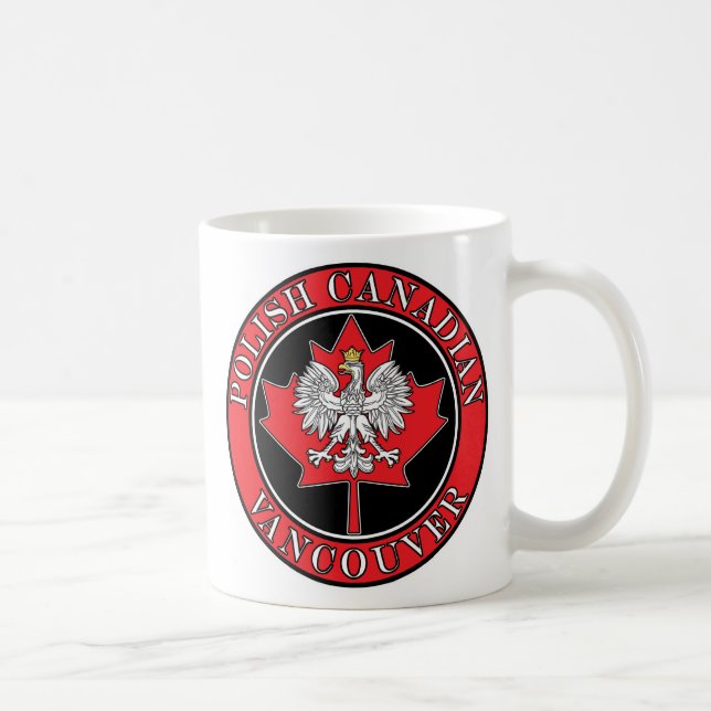 Vancouver Round Polish Canadian Leaf Coffee Mug (Right)
