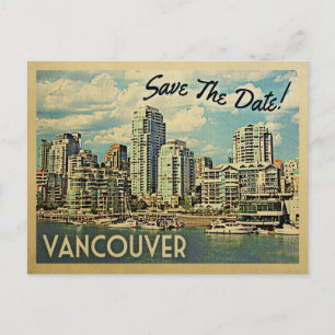 Vancouver Save The Date Canada Announcement Postcard