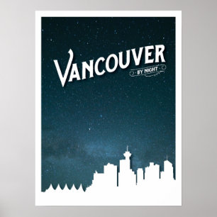 Vancouver skyline by night - Poster