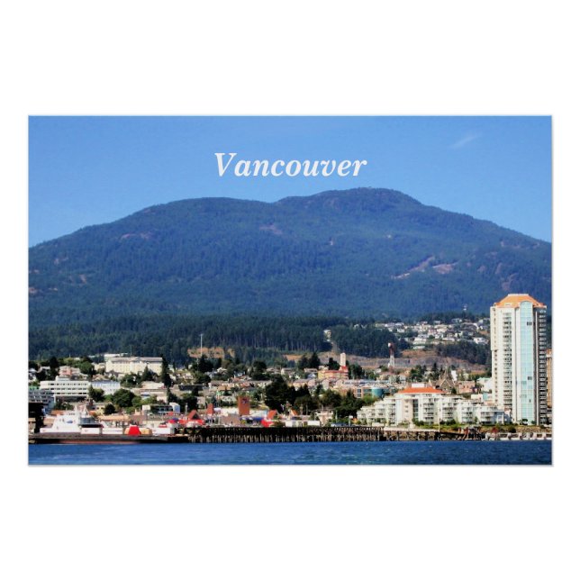 Vancouver skyline, labelled, poster (Front)